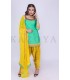 Yellow Brocade Patiala Salwar Suit with Dupatta