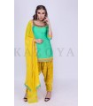 Yellow Brocade Patiala Salwar Suit with Dupatta