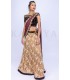 kazoya Maroon-Gold off shoulder Lengha Saree