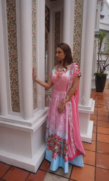 Kazoya Floral Digital Print Gown