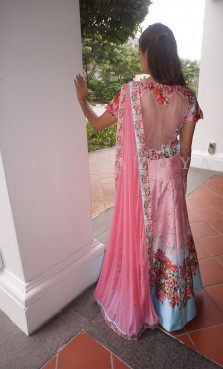 Kazoya Floral Digital Print Gown