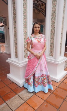 Kazoya Floral Digital Print Gown